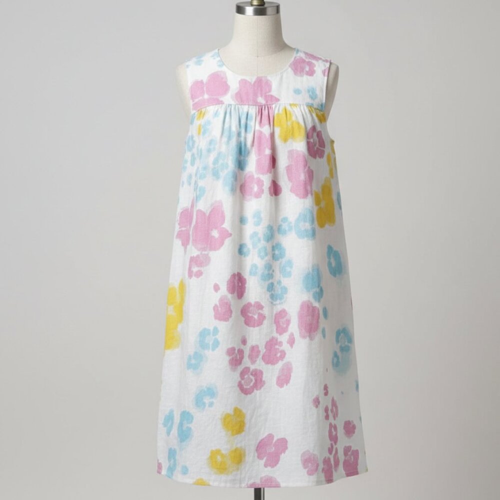 Boutique Moschino Watercolor Floral Linen Shift Dress – IT 40 / US 4